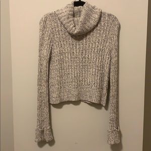 Free People Cowl Neck Cropped Sweater - Cream